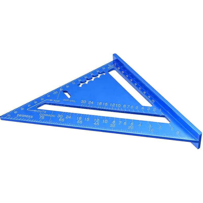 

Regla de transportador de ángulo triangular de velocidad de 7/12 pulgadas para carpintería de aleación de aluminio métrica (azul, métrica de 7