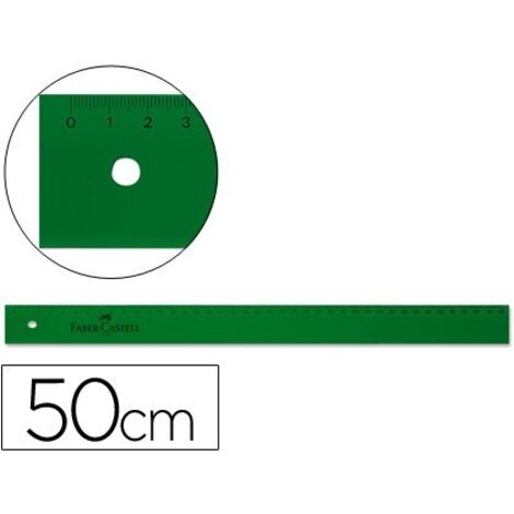 Regla faber 50 cm plastico verde