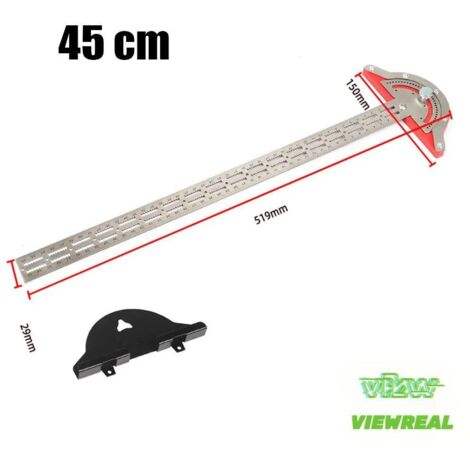 Regla/Regla angular, regla industrial para carpinteros, regla de aluminio para carpinteros, regla de acero inoxidable, regla de borde de 450 mm