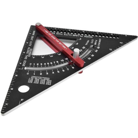 Regla triangular ajustable, regla triangular de aleación de aluminio, regla triangular móvil, herramienta multifuncional