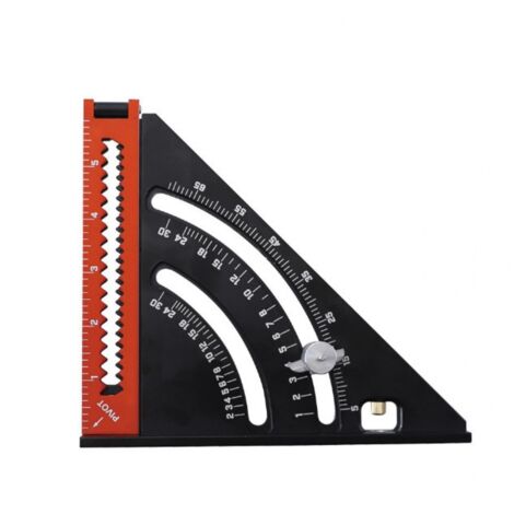 Regla triangular plegable de aluminio y metal de carpintero, escuadra combinada de 310 mm, multifunción, regla angular, transportador