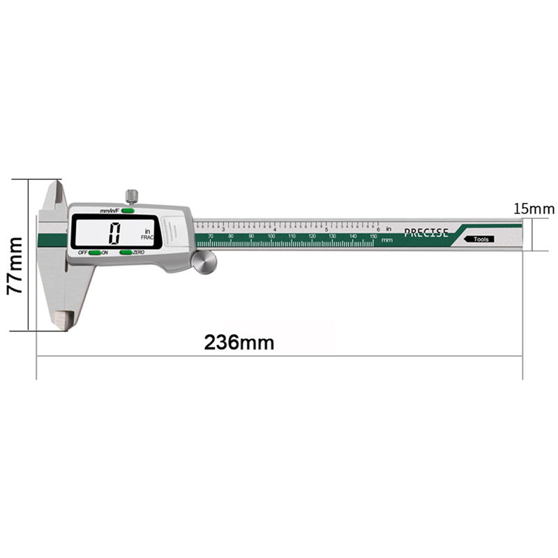 

Regla vernier de calibrador deslizante de pantalla digital de acero inoxidable, 0-150mm