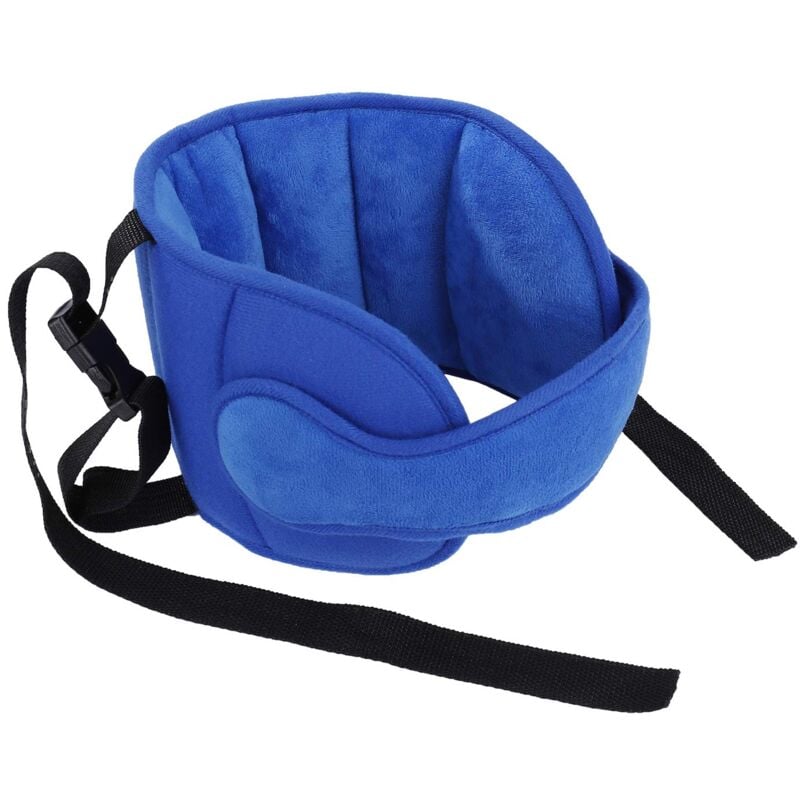 Réglable Auto Siège de Sécurité Porte-Tête pour Enfant, Confortable Cale Cou Oreiller Tête Fixation Holder Repose Protéger Coussin, Bleu