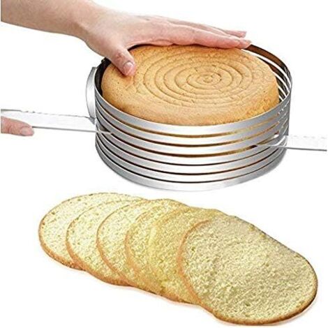 Réglable Couche de Moule en Acier Inoxydable Mousse gateau Slicer Kit, sain et utile,