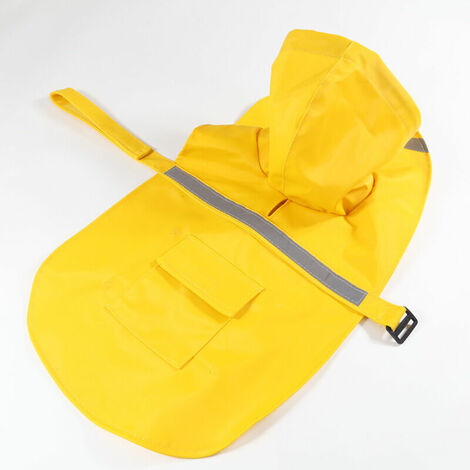 Réglable Étanche Pet Chien À Capuche Imperméable Chien Réfléchissant Manteau De Pluie Veste Chien Vêtements De Pluie Vêtements De Vêtement pour Petit Moyen Gros Chiens (S，Jaune)