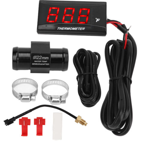 Réglage de la Moto pour la Température de Température de L'écran Eau Ultra Mince pour Modifier DC12V (rouge).