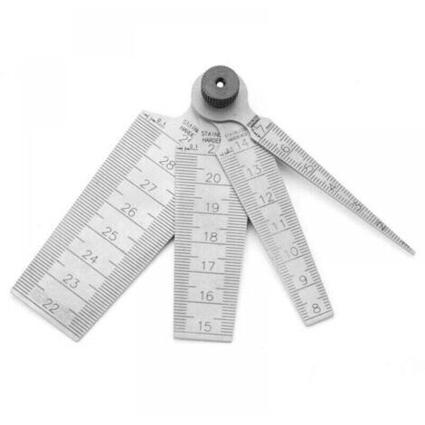 Reglas medidoras de espesor de cono de soldadura de acero inoxidable de 1-7 mm, 8-14 mm, 15-21 mm y 22-29 mm. Resolución de 0,1 mm. Medidores de cono de soldadura para inspección de orificios.