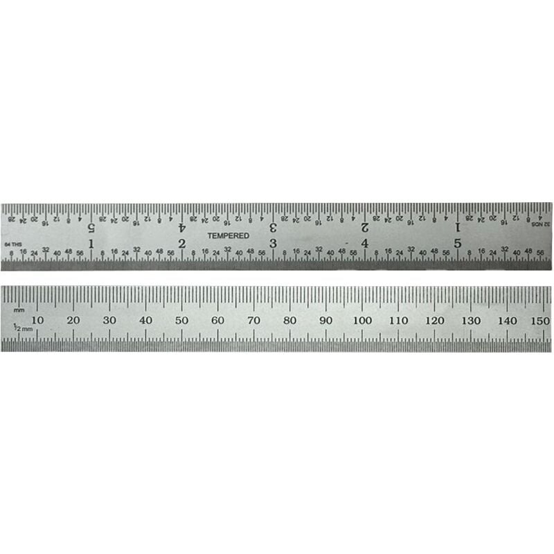 Rs Pro - Règle 150mm Impérial, Métrique, en Acier ( Prix pour 1 )