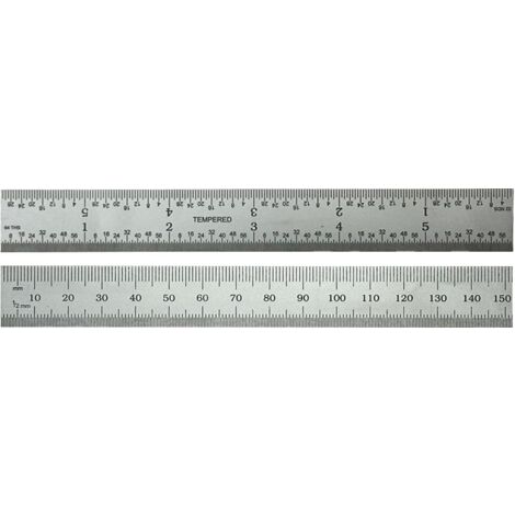 Règle 150mm RS PRO, Impérial, Métrique, en Acier ( Prix pour 1 )