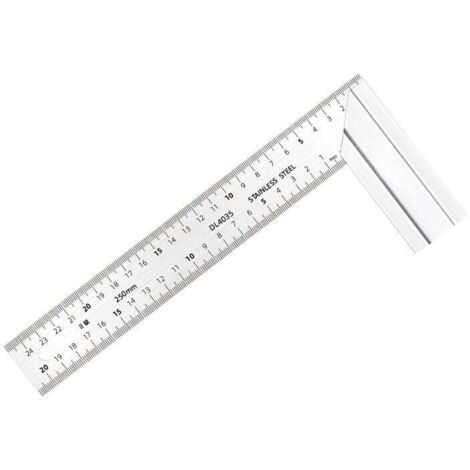 Règle Carrée En Acier Inoxydable 250mm Double Échelle Angle Droit Pour Travail Du Bois Décoration