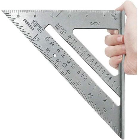 Règle Carrée en Alliage D'aluminium de 7 Pouces, Angle D'arrêt en Pouces, Mesure de Haute Précision du Rapporteur, Outil de Mesure de Haute Précision pour Ingénieur Charpentier