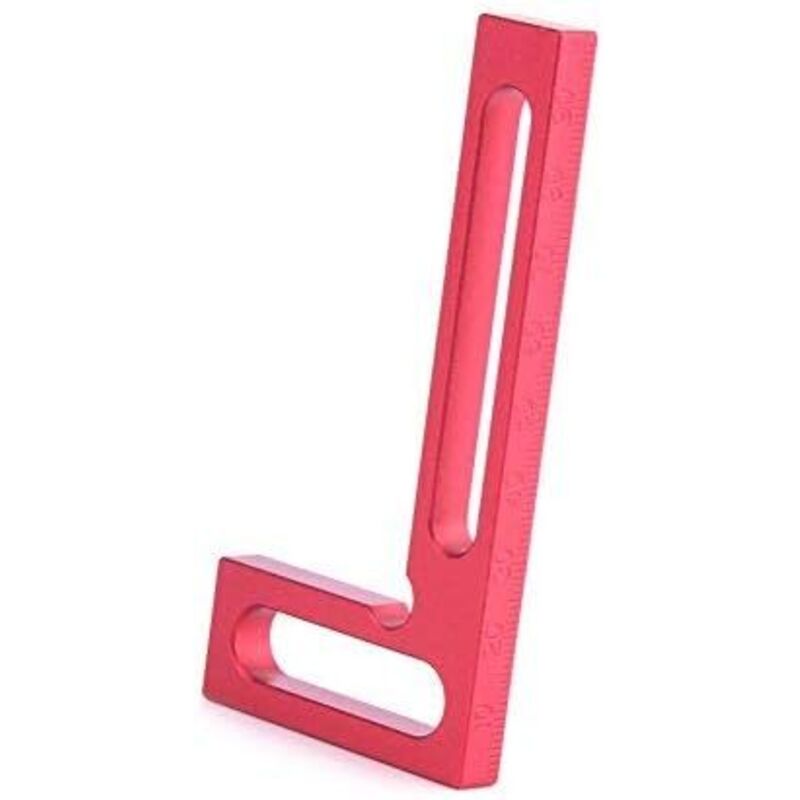 Image of 100 mm Aluminiumlegierung Präzisions-Holzbearbeitung L-Quadrat-Lineal Mini Rot 90 Grad Klemmquadrat