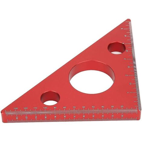 Règle d'angle à 45 degrés en alliage d'aluminium pour le travail du bois, équerre de mesure