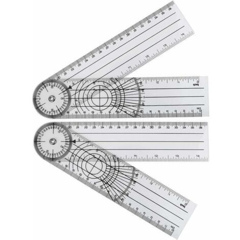 Règle d'angle de rapport Rapport d'angle avec échelle de jauge Goniomètre d'angle de rapport Outil de mesureSystème mm/pouce 2 pièces