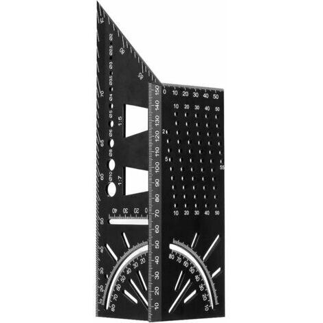 Règle d'angle de traçage à 45 ° 90 ° en alliage d'aluminium