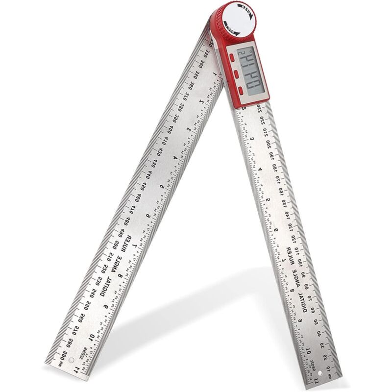 Shining House - Règle D'angle Numérique, 0-360 ° Numérique Inclinomètre En Acier Inoxydable Rapporteur D'angle Règle avec lcd Affichage pour Travail