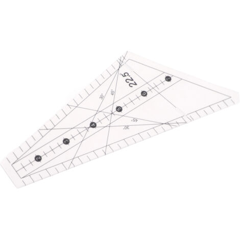 Règle de couture transparente à 22,5° avec fentes, outil de patchwork pour DIY et artisanat - 12 pieds
