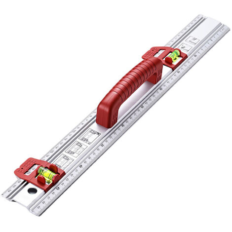 Règle de découpe avec poignée et niveau, 50 cm
