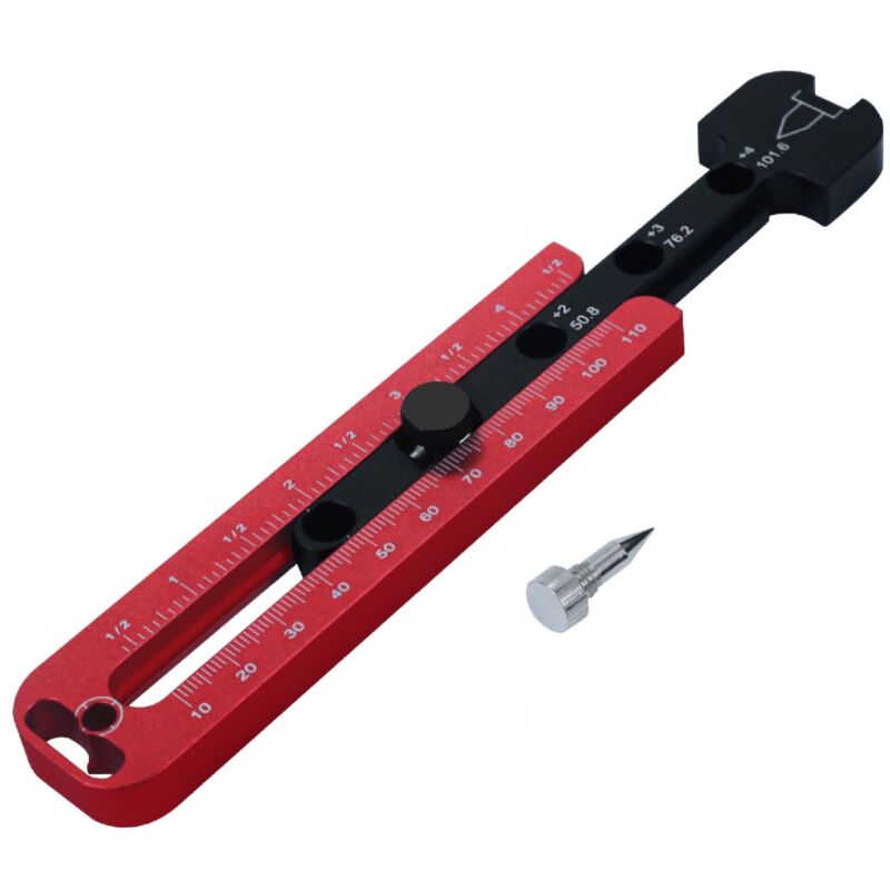 Shining House - Règle de dessin pour le travail du bois, règle de compas pour dessin circulaire – Règle d'arc de traçage avec échelle métrique/pouce