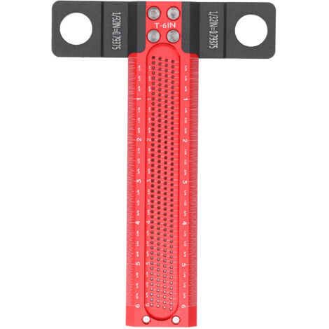 Règle de marquage T en alliage d'aluminium, précise et résistante à l'usure, pour perçage et menuiserie (15 cm)
