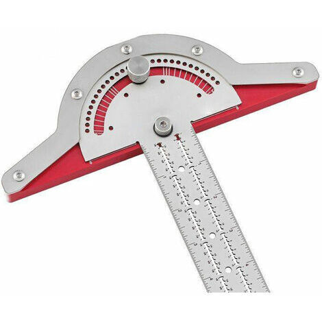 Règle de menuiserie d'angle réglable Goniomètre pour mesure Calibre en acier inoxydable Angle(20 po)