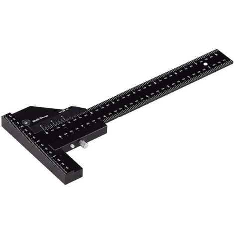 Règle de Menuiserie, Règle de Traçage Multifonctionnelle pour le Travail du Bois, Règle en forme de T en aluminium, Dispositif de traçage, Outil de mesure de 0-280mm, Mesure précise à 0,02 mm