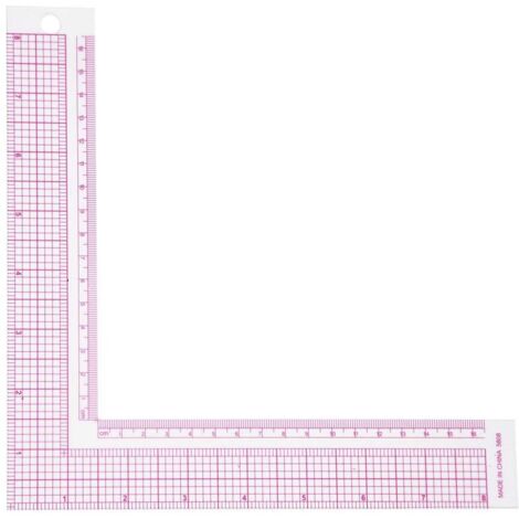 Règle de Mesure de Couture, Règle Carrée en L, Règle de Tailleur à 90 Degrés, Règle de Courtepointe à Courbe Française(5808)