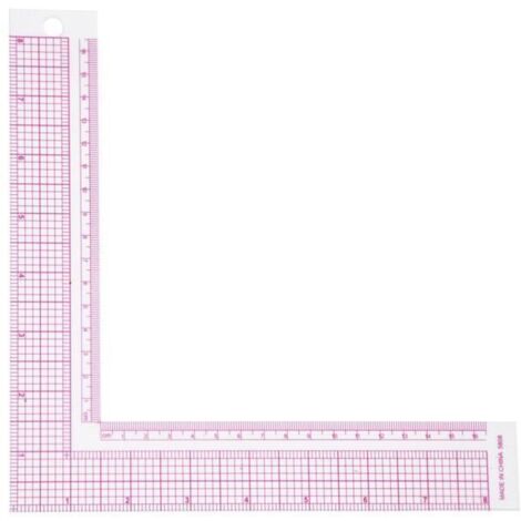 Règle de mesure de mesure de couture en forme de L en plastique