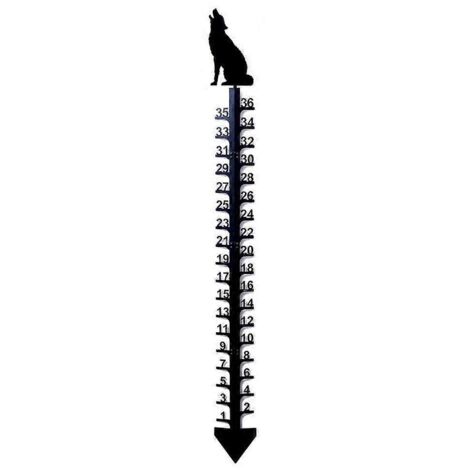Règle de mesure de neige en fer forgé métal - Accessoire de mesure loup - Gadget de jardin pour extérieur, outil de mesure saisonnier décoratif robuste.
