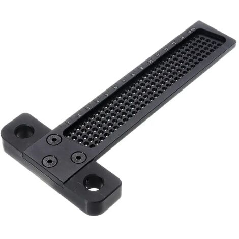 Règle de mesure de positionnement de trou en alliage d'aluminium noir T-160 160mm règle métrique en T