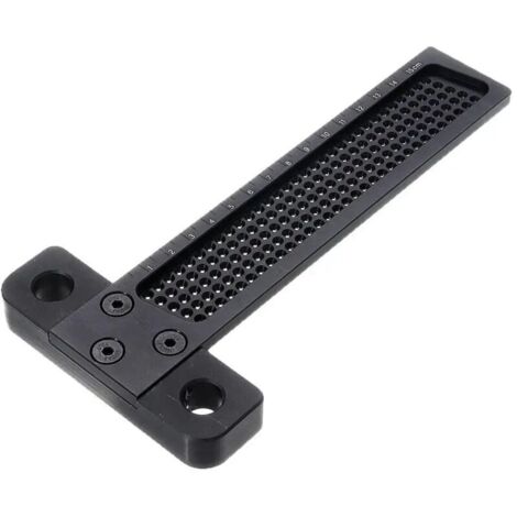 Règle de mesure de positionnement de trou en alliage d'aluminium noir T-160 160mm règle métrique en T