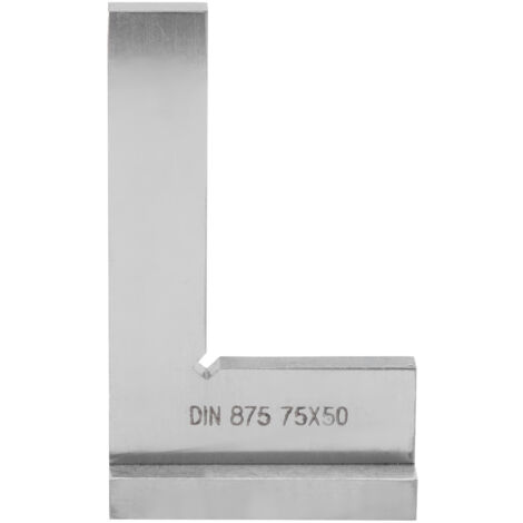Règle de mesure d'ingénieur à angle droit 90°, classe 2 DIN 875, 75x50 mm