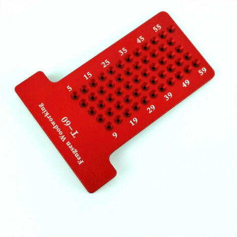 Règle de mesure en T - Règle de mesure - Marquage de précision - Alliage d'aluminium - Outil de travail métrique du bois T60 Mini Scribe (T60)rouge, une pièce,