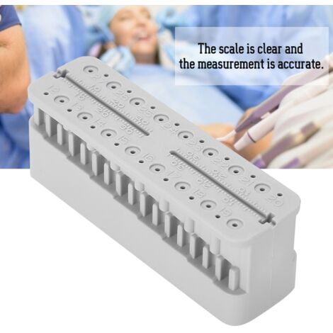 Règle de Mesure Endodontique avec Bloc de Test Dentaire Gris pour Précision