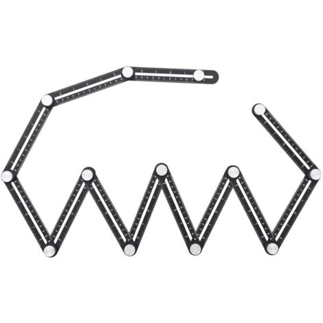 Règle de Mesure Multi-Angle, 12-Côtés Outil de Rapporteur Améliorer Template Outil de Mesure Alliage d'aluminium Universel Localisateur d'ouverture pour Bricoleurs Constructeurs Charpentiers
