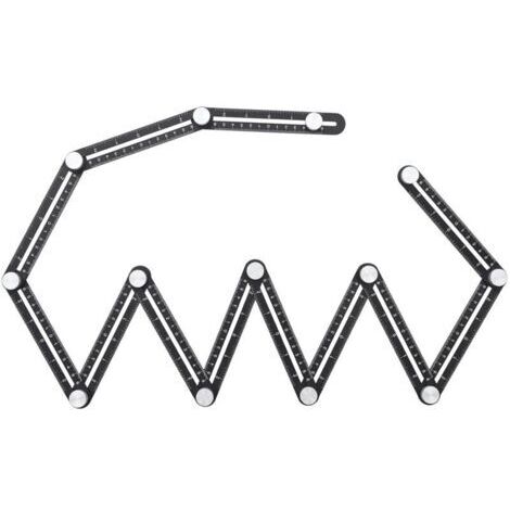 Règle de Mesure Multi-Angle, 12-Côtés Outil de Rapporteur Améliorer Template Outil de Mesure Alliage d'aluminium Universel Localisateur d'ouverture pour Bricoleurs Constructeurs Charpentiers