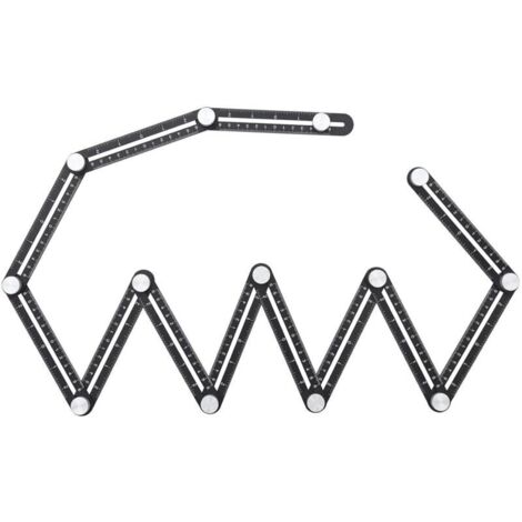 Règle de Mesure Multi-Angle, 12-Côtés Outil de Rapporteur Améliorer Template Outil de Mesure Alliage d'aluminium Universel Localisateur d'ouverture pour Bricoleurs Constructeurs Charpentiers