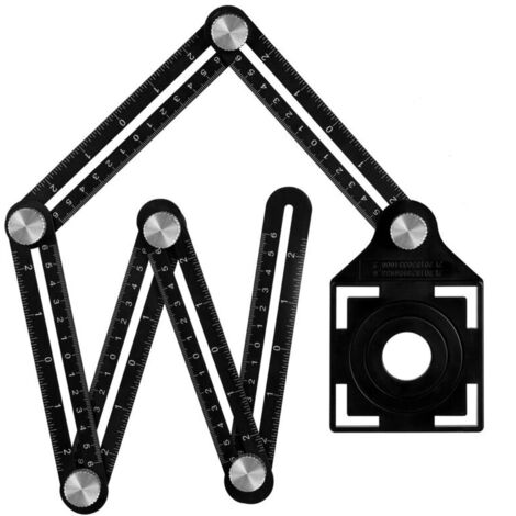 Règle de Mesure Multi-angle avec trou de positionnement-outil de gabarit d'angle en alliage d'aluminium à 6 côtés-Template Outil de mesure