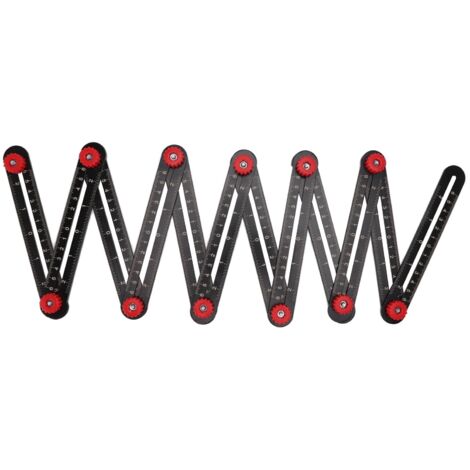 Règle de mesure multi-angle en alliage d'aluminium, localisateur d'ouverture universel, outil de mesure pour menuiserie, brique, carrelage, bois, verre, pierre, ingénierie architecturale, 12 plis