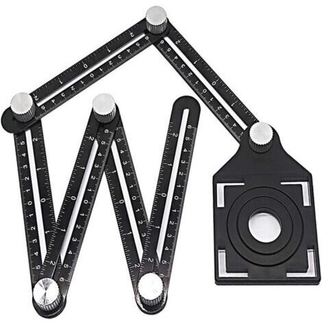 Règle de Mesure Multi-Angle, Multifonctions Règle Poreuse Outil de Rapporteur
