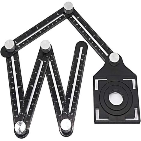 Règle de Mesure Multi-Angle, Multifonctions Règle Poreuse Outil de Rapporteur