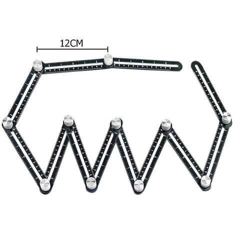 Règle de mesure multi-angle outil de modèle de recherche d'angle en alliage règle à 12 plis localisateur perforé en aluminium trou de tuile mesure trop