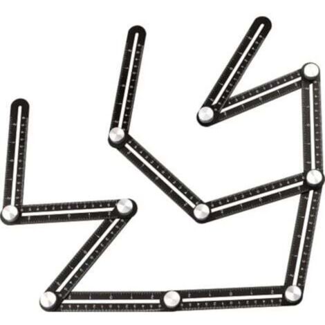 Règle de mesure multi-angle pour carrelage - Pochoir d'angle en alliage d'aluminium - 12 outils latéraux - Convient pour la menuiserie