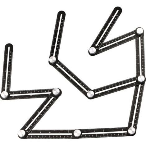 Règle de mesure multi-angle pour carrelage - Pochoir d'angle en alliage d'aluminium - 12 outils latéraux - Convient pour la menuiserie