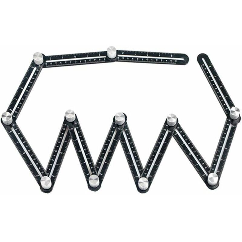 Règle de mesure multi-angle, précise en alliage d'aluminium de qualité supérieure, outil de mise en page avec moule perforé pour les constructeurs (1