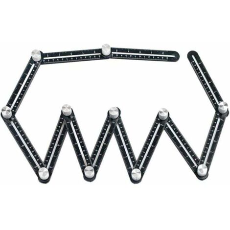 Règle de mesure multi-angle, précise en alliage d'aluminium de qualité supérieure, outil de mise en page avec moule perforé pour les constructeurs (1 règle)