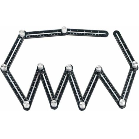 Règle de mesure multi-angle, précise en alliage d'aluminium de qualité supérieure, outil de mise en page avec moule perforé pour les constructeurs (1 règle)