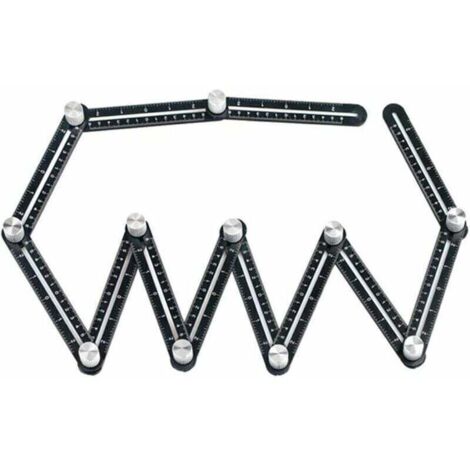 Règle de mesure multi-angle, précise en alliage d'aluminium de qualité supérieure, outil de mise en page avec moule perforé pour les constructeurs (1 règle)