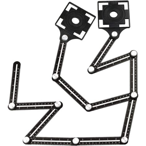 Règle de mesure multi-angle,outil de gabarit d'angle Outil de mesure de pliage multi-gabarit, règle pliante à 6 faces et localisateur de poinçon pour carreaux de céramique bricolage