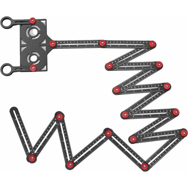 Sunxury - Règle de mesure multi-angles à 16 côtés avec localisateur d'ouverture, 16 angles de pliage en céramique, outil de mesure d'angle en alliage